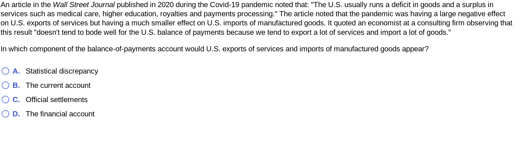 Solved An article in the Wall Street Journal published in