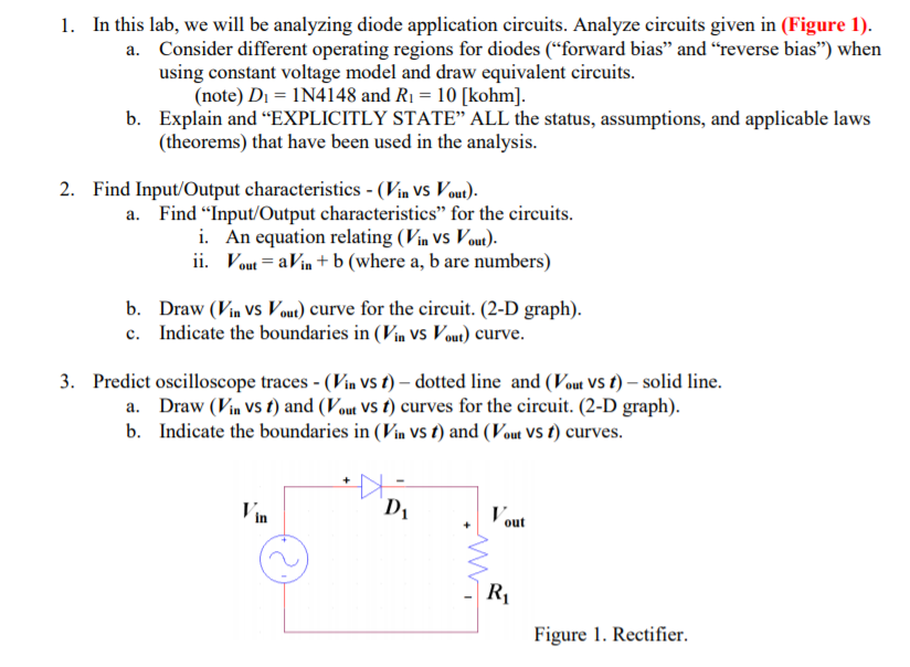 Solved 1. In This Lab, We Will Be Analyzing Diode | Chegg.com