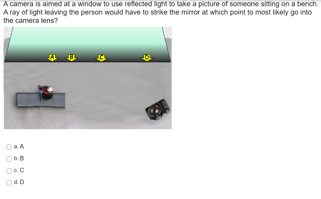 Solved A camera is aimed at a window to use reflected light | Chegg.com
