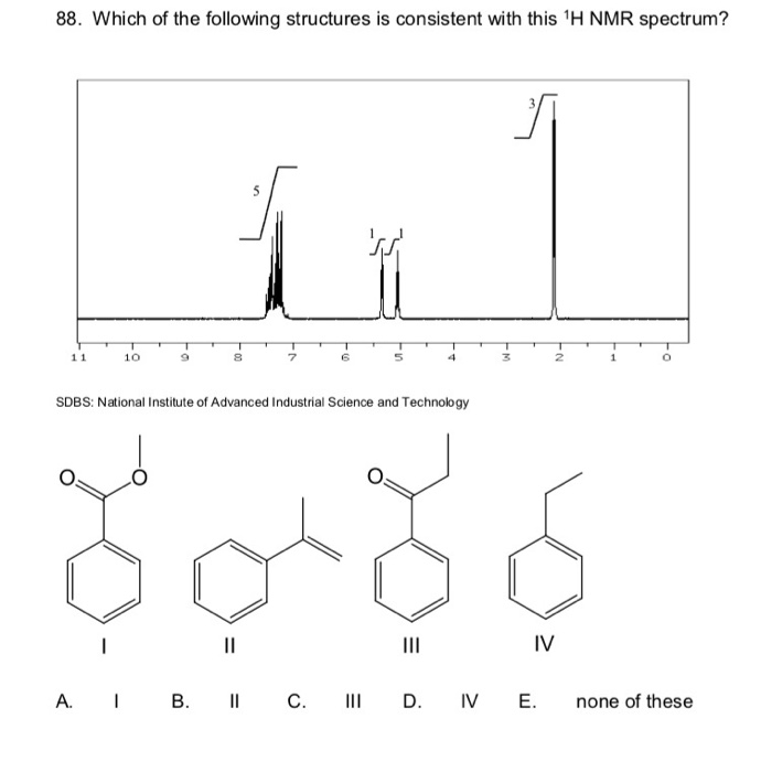 Solved 88. Which of the following structures is consistent | Chegg.com