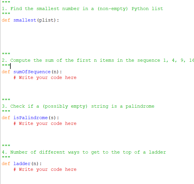 Solved Problem 1: smallest Write a recursive function called | Chegg.com