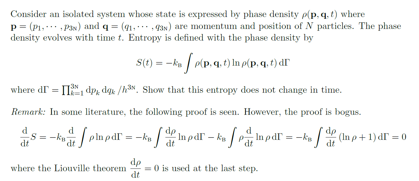 Solved Consider an isolated system whose state is expressed | Chegg.com