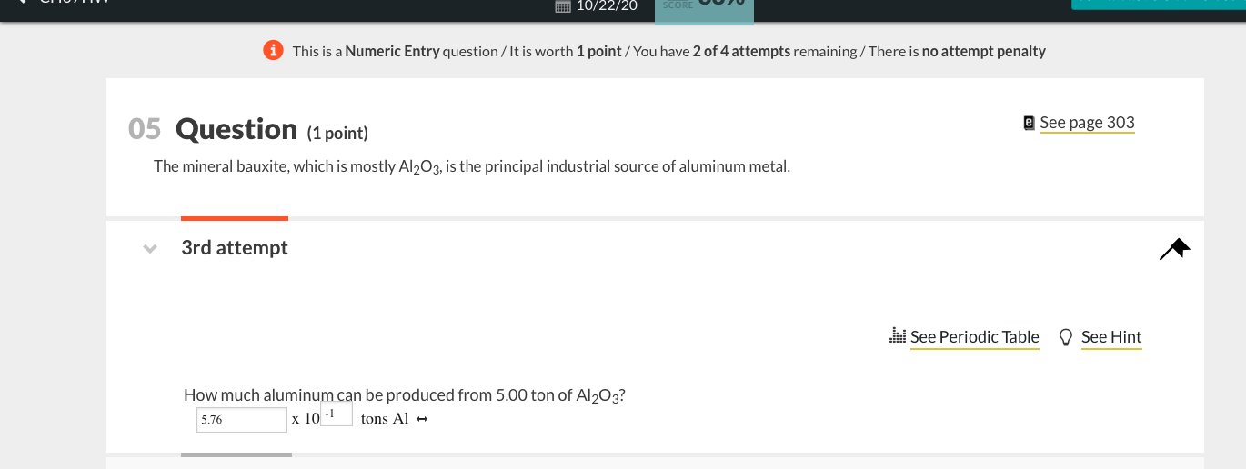 Solved This is a Numeric Entry question / It is worth 1 | Chegg.com