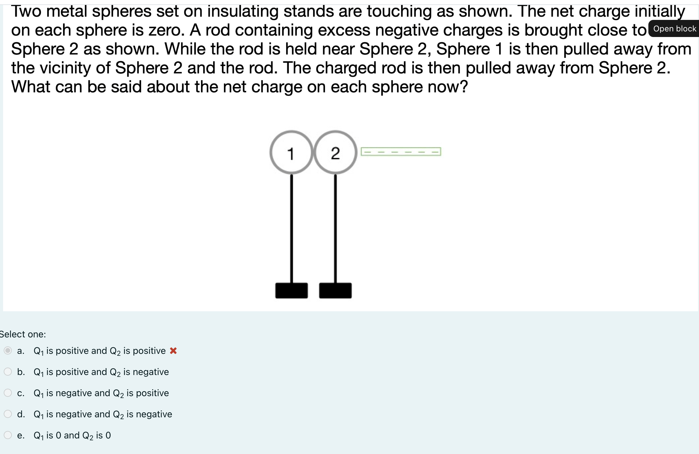 Solved Two metal spheres set on insulating stands are