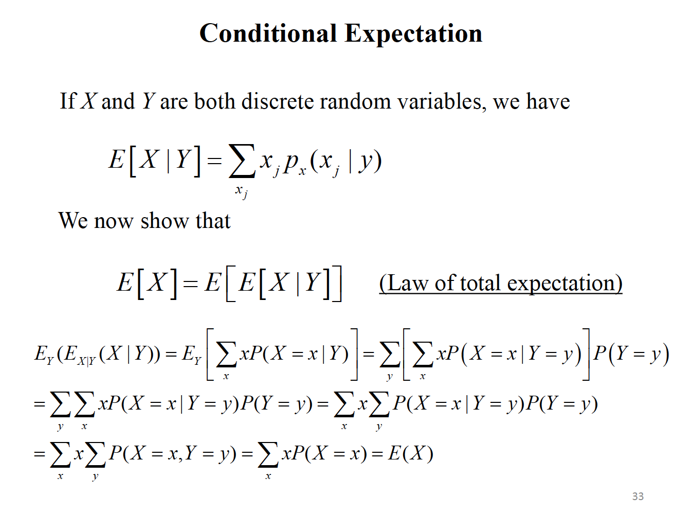 Solved Conditional Expectation If X and Y are both discrete | Chegg.com