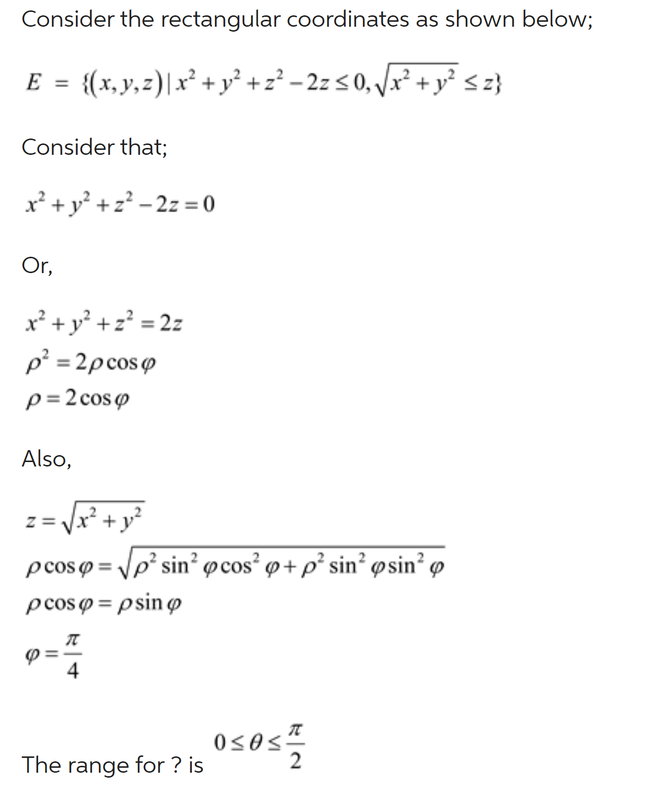 Solved How did they know the range of theta is o to pi/2 in | Chegg.com