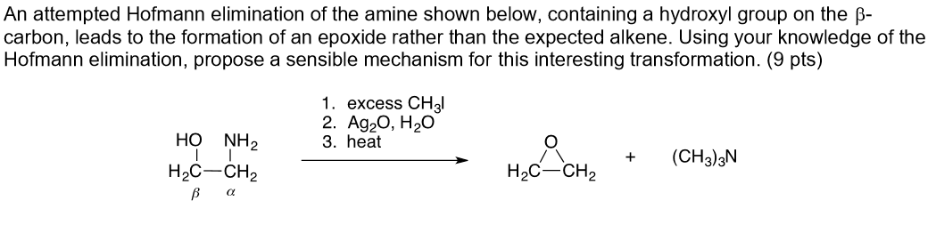 Solved An attempted Hofmann elimination of the amine shown | Chegg.com