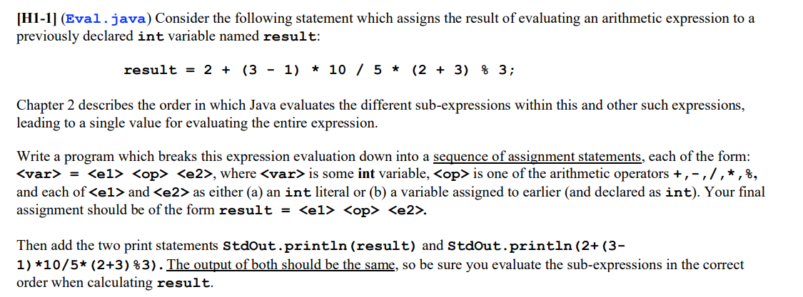 write java assignment statements to evaluate the following equations