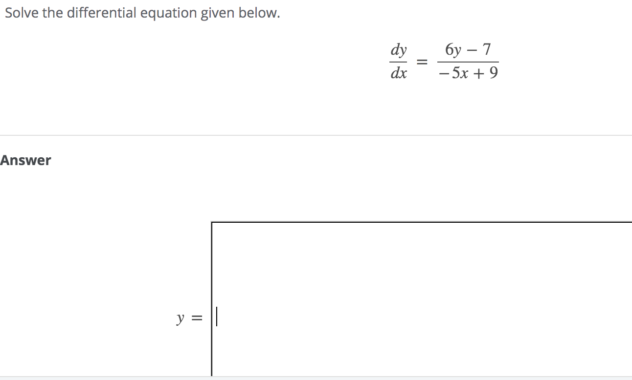 Solved Solve the differential equation given below. dy бу – | Chegg.com