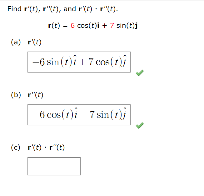 Solved Find R T R T And R T R T R T 6 Cos Chegg Com