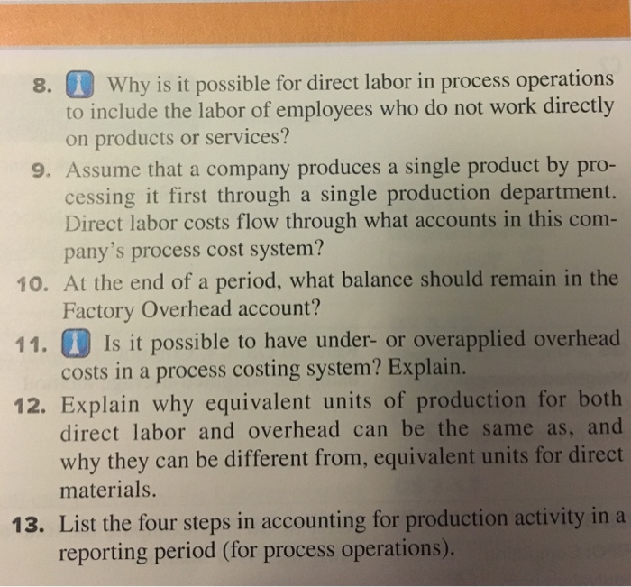 Solved 8 Why is it possible for direct labor in process | Chegg.com