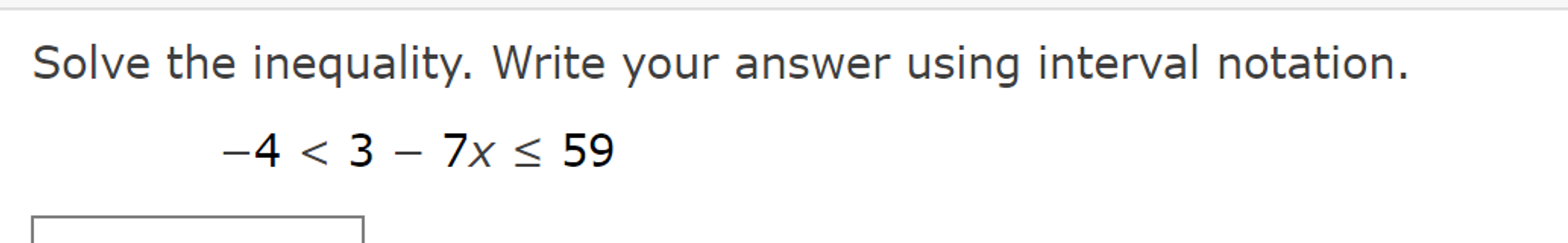 Solved Solve the inequality. Write your answer using | Chegg.com