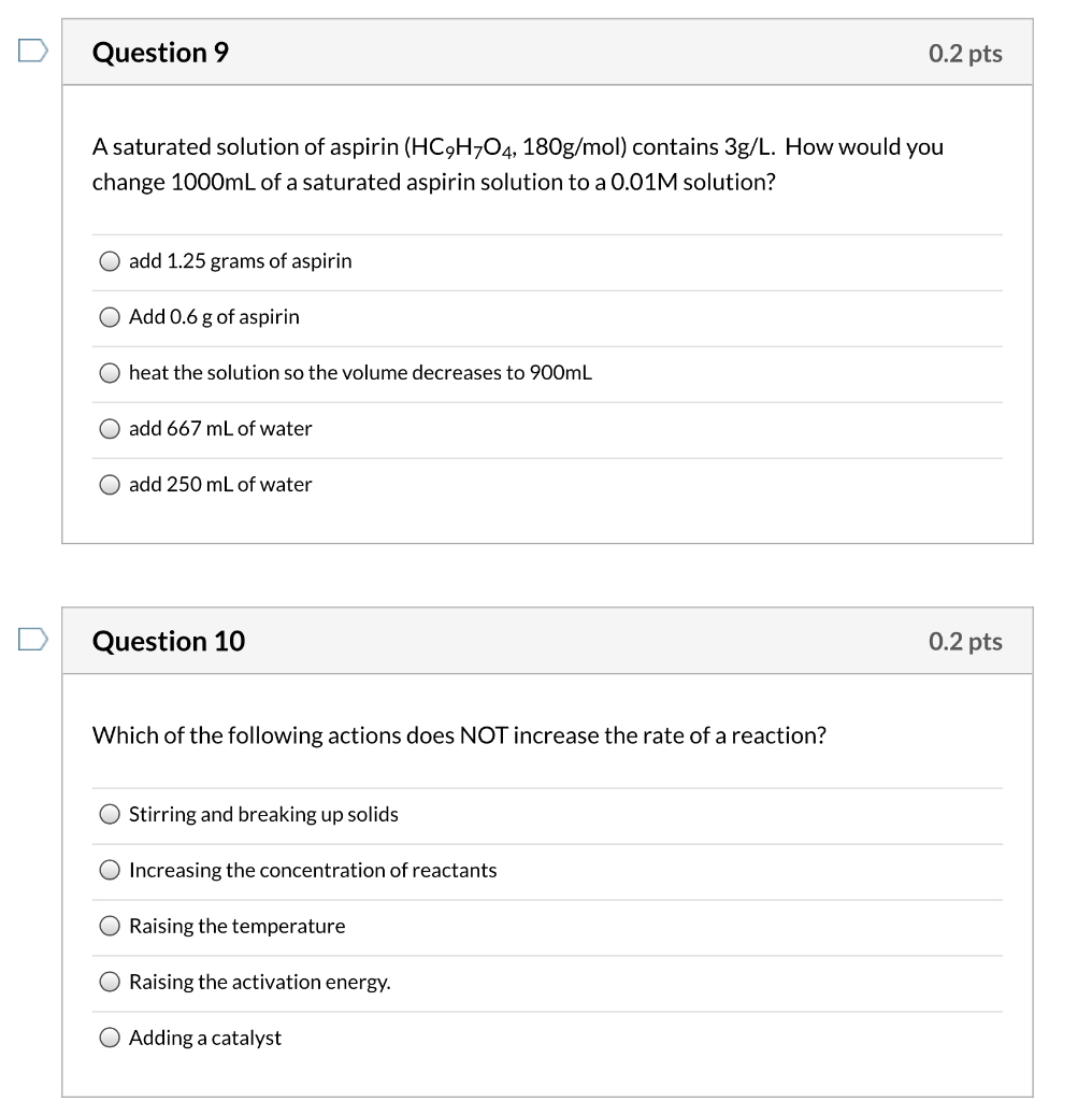 Which of the following are soluble in water or NOT