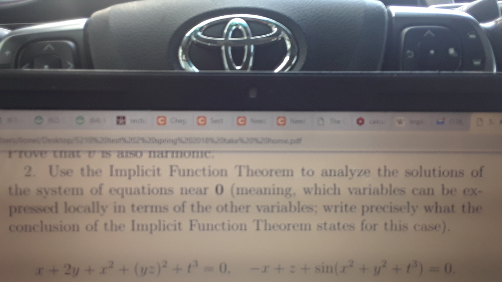 Solved 2. Use the Implicit Function Theorem to analyze the | Chegg.com