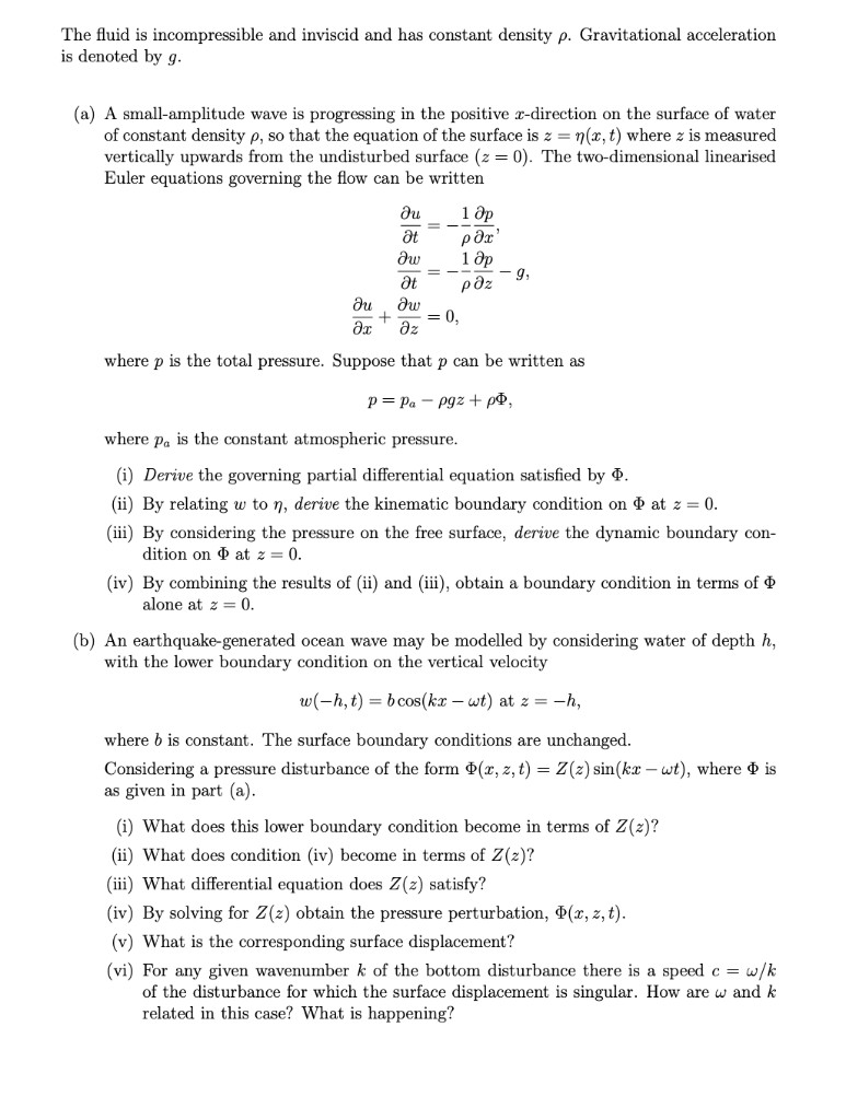 Solved (a) A small-amplitude wave is progressing in the | Chegg.com