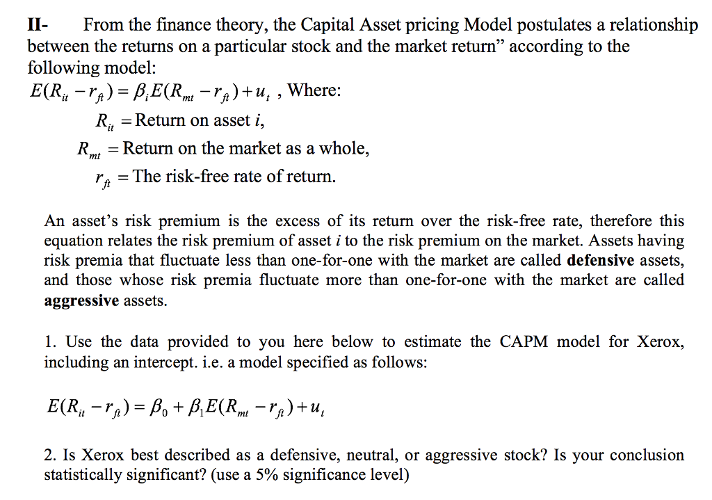 capital asset pricing model equation