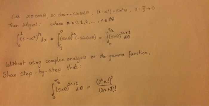 Solved Let x cos theta, so dx = - sin theta d theta, (1 - | Chegg.com