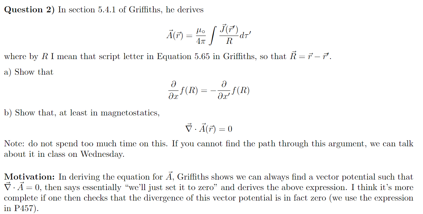 Solved Question 2) In section 5.4.1 of Griffiths, he derives | Chegg.com