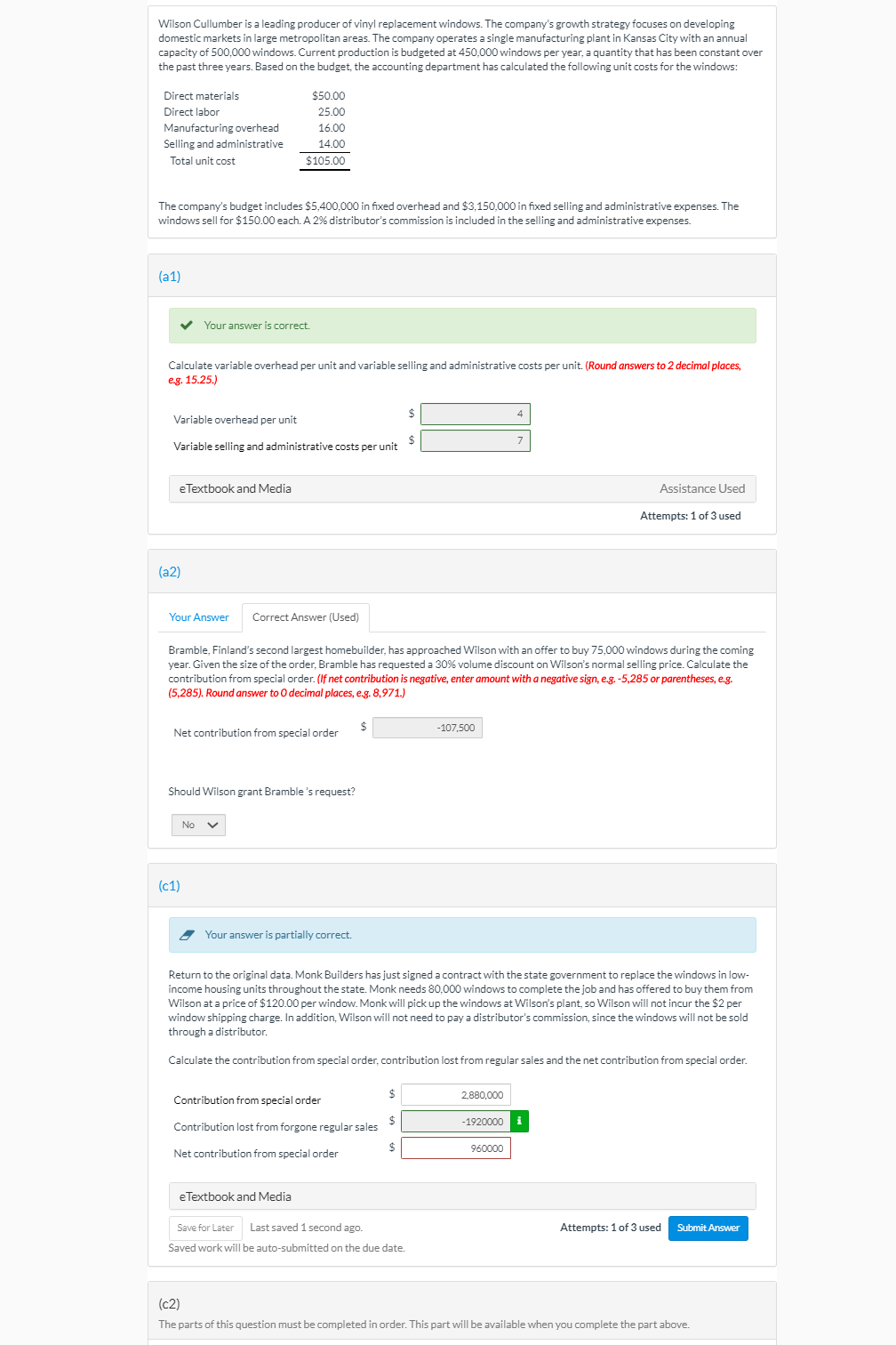Solved Wilson Cullumber is a leading producer of vinyl