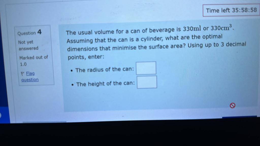 Solved The usual volume for a can of beverage is 330ml or | Chegg.com