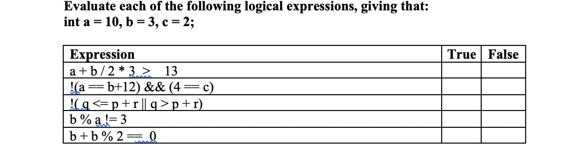 Solved Evaluate each of the following logical expressions, | Chegg.com