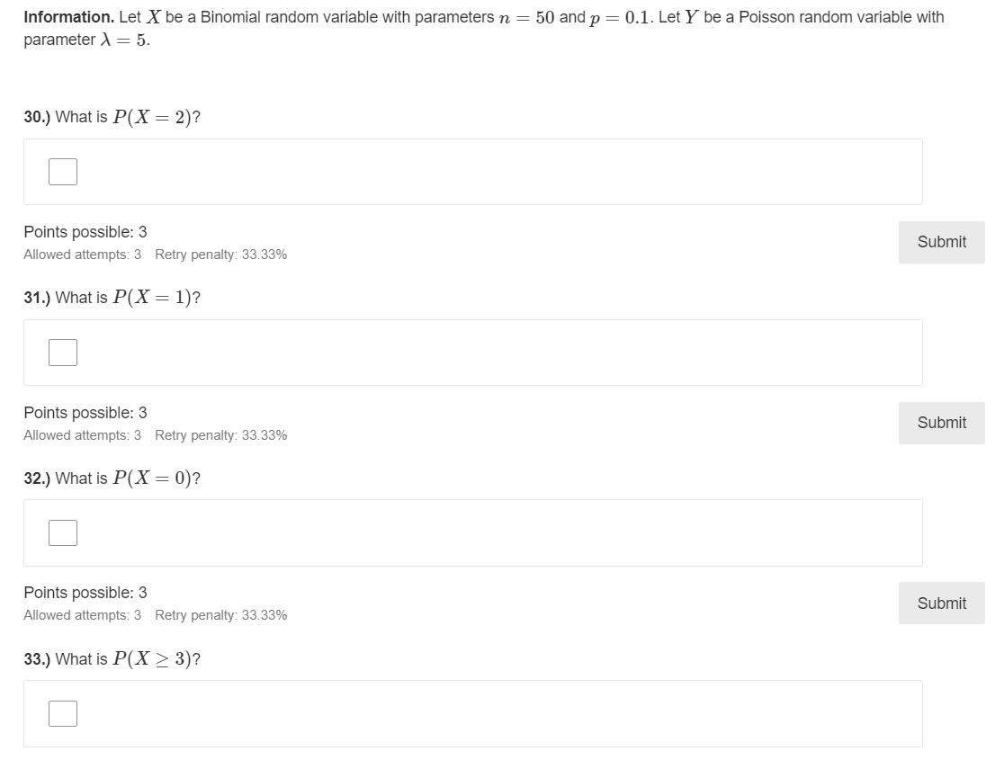 Solved Information. Let X be a Binomial random variable with | Chegg.com