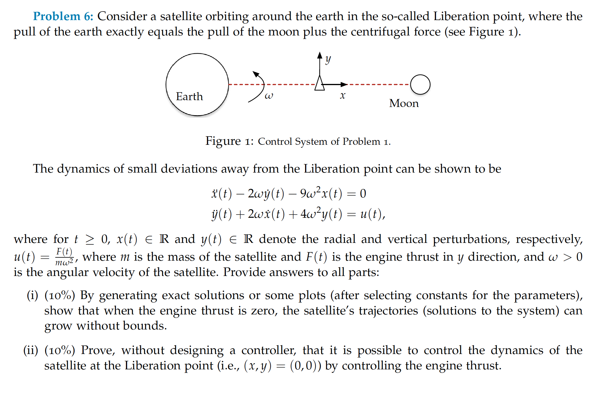 Solved Problem 6: Consider a satellite orbiting around the | Chegg.com