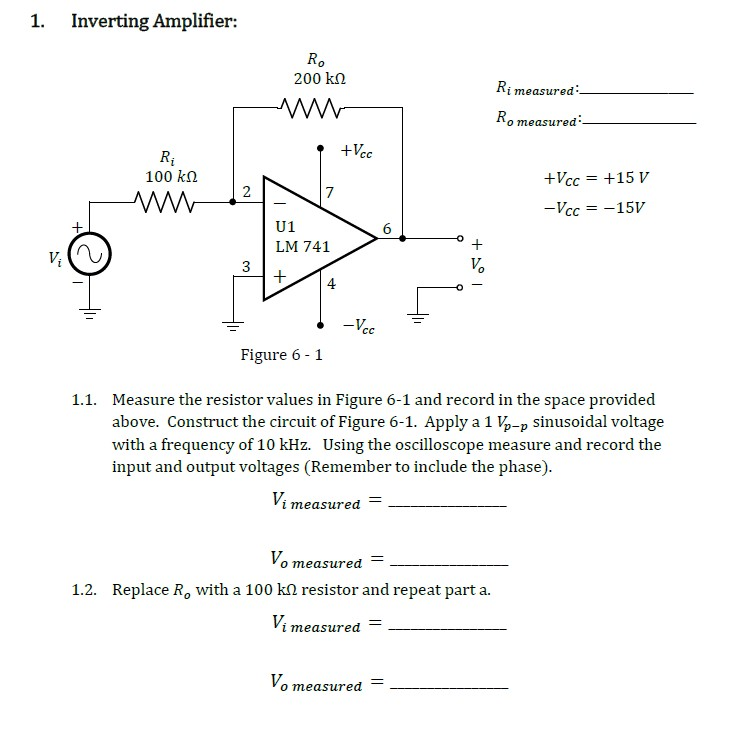 Solved Calculate the voltage gain for the inverting | Chegg.com