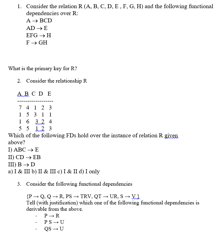Solved 1 Consider The Relation R A B C D E F G H 9162
