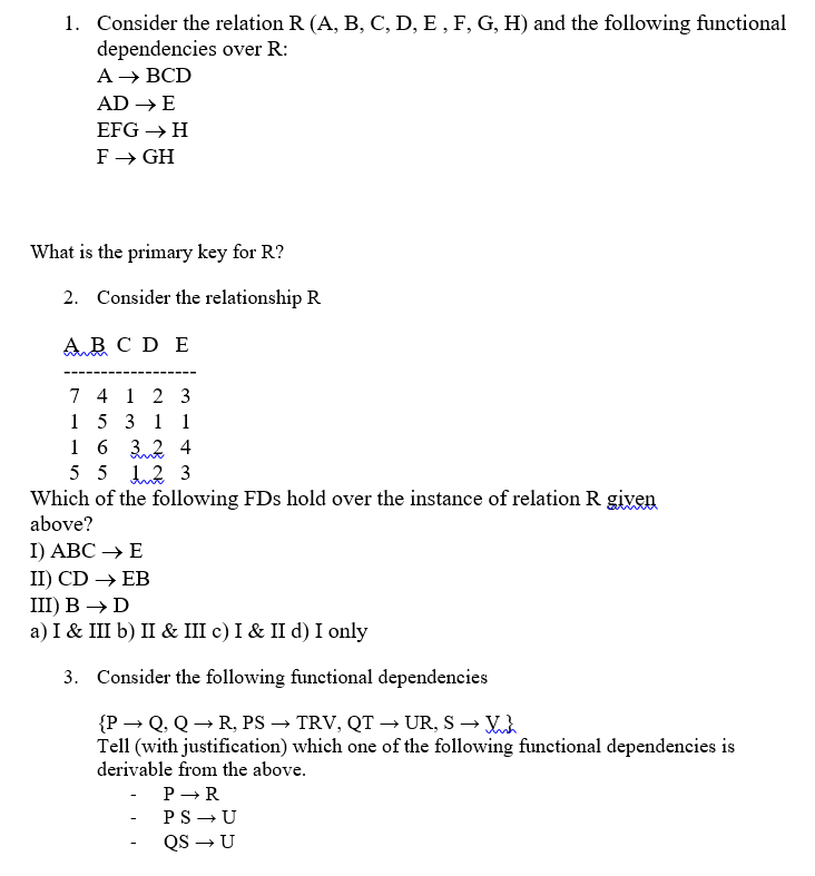 Solved 1 Consider The Relation R A B C D E F G H 0153