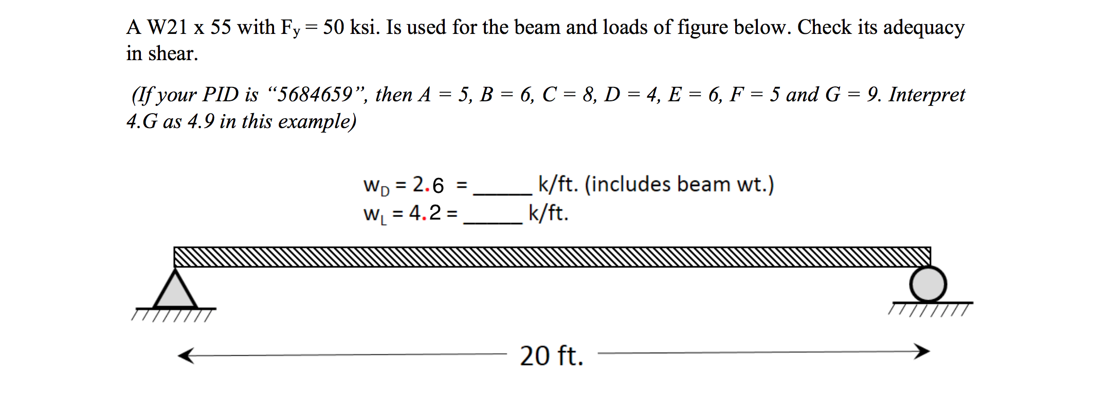 Solved A W21 X 55 With Fy 50 Ksi Is Used For The Beam Chegg Com