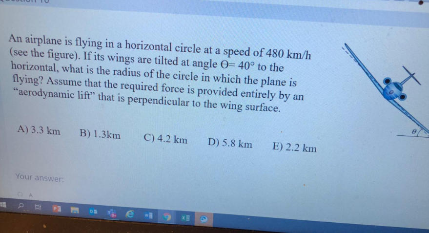 Solved An Airplane Is Flying In A Horizontal Circle At A | Chegg.com