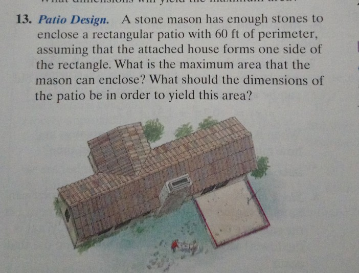 Solved 13 Patio Design A Stone Mason Has Enough Stones