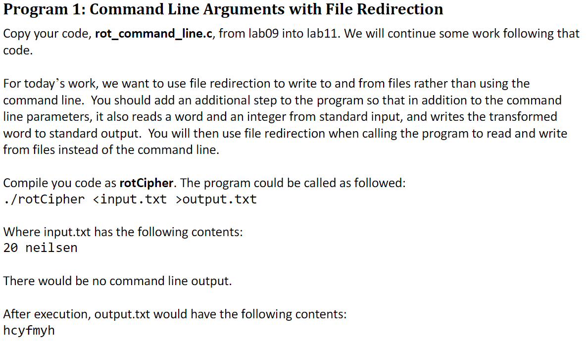 Solved Program 1: Command Line Arguments with File | Chegg.com