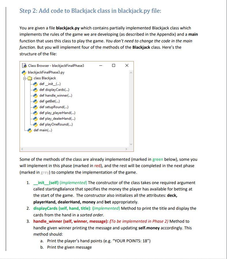 PYTHON UPDATING BLACKJACK: Here is the first | Chegg.com