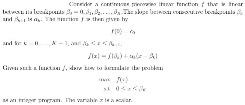 Solved Consider a continuous piecewise linear function f | Chegg.com
