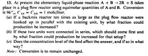 Solved At present the elementary liquid phase reaction A + | Chegg.com