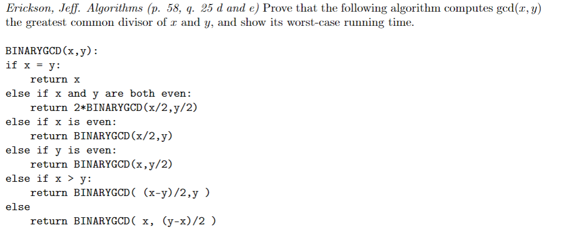 Solved Erickson, Jeff. Algorithms (p. 58, q. 25 d and e) | Chegg.com
