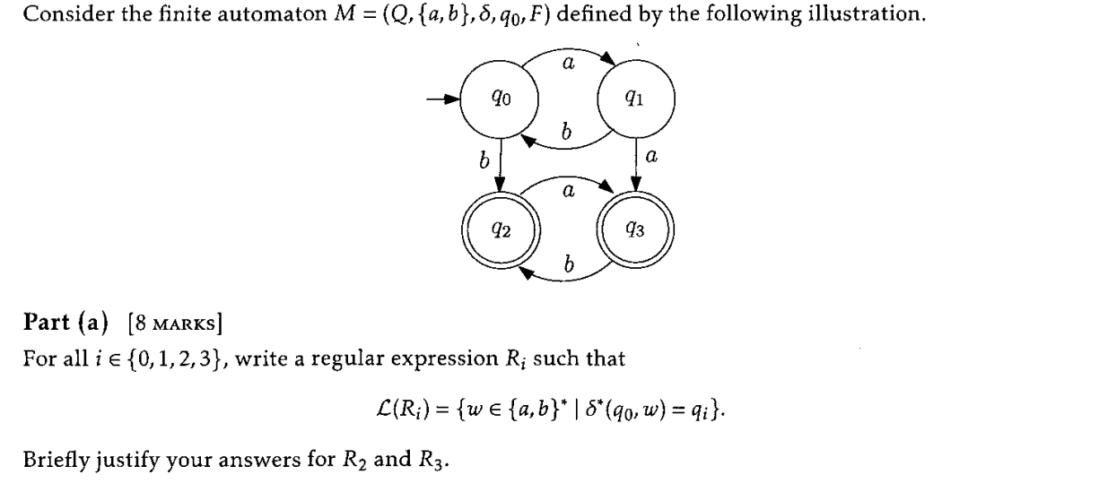 Solved Consider The Finite Automaton M = (Q,{a, B},8,90,F) | Chegg.com