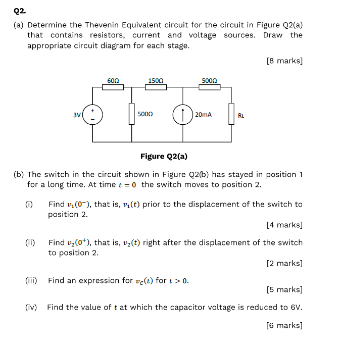 Solved Q2. (a) Determine the Thevenin Equivalent circuit for | Chegg.com