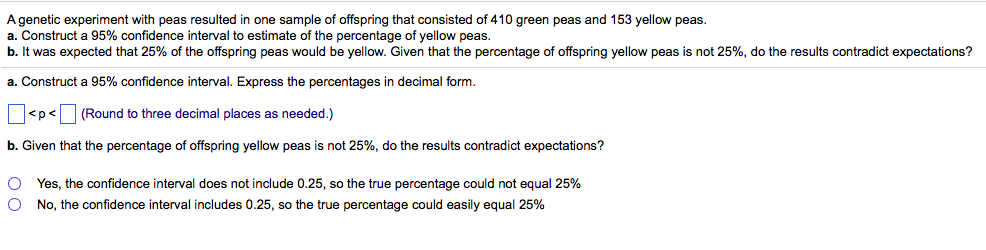 genetic experiment with peas resulted