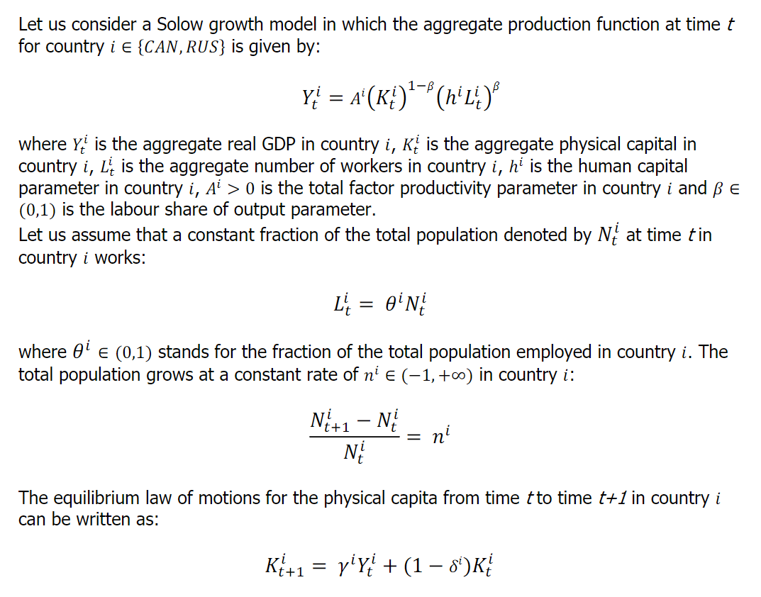 Let us consider a Solow growth model in which the | Chegg.com
