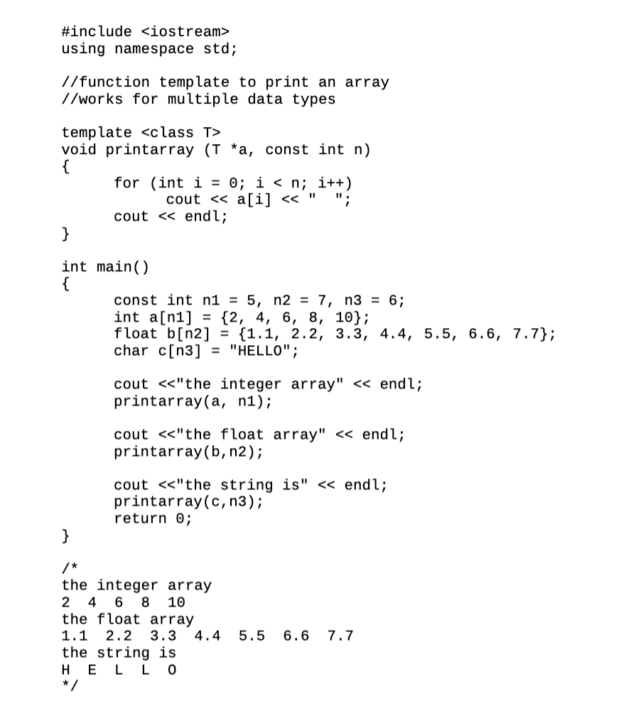 Solved #include Using Namespace Std;   Function Template To 