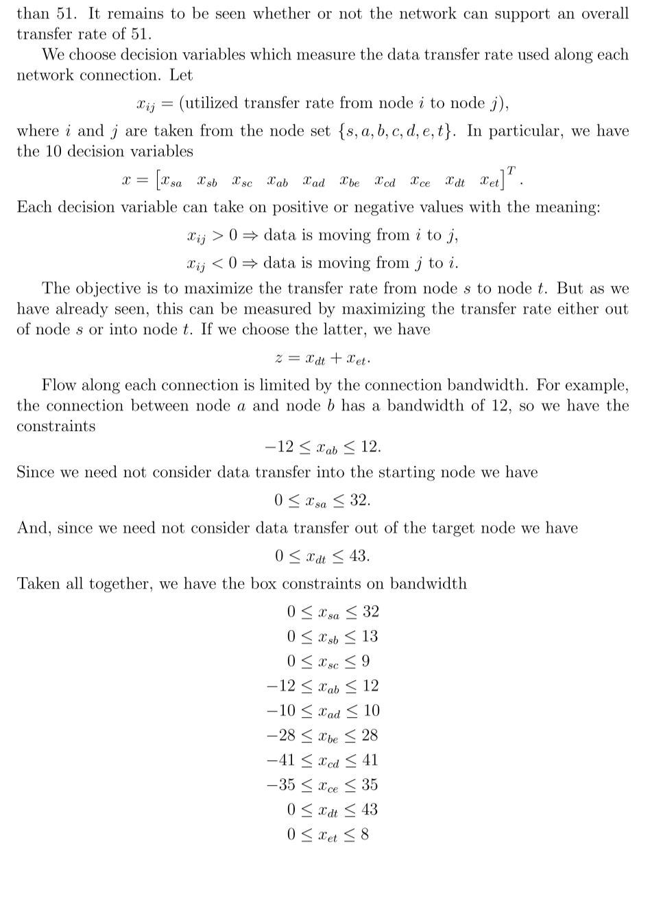 than 51 . It remains to be seen whether or not the network can support an overall transfer rate of 51 .

We choose decision v