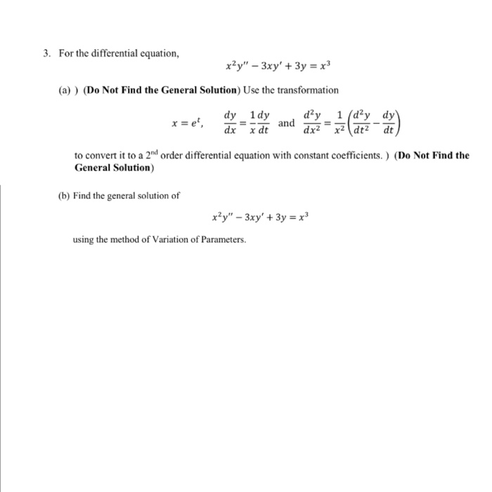 Solved For the differential equation, x^2y