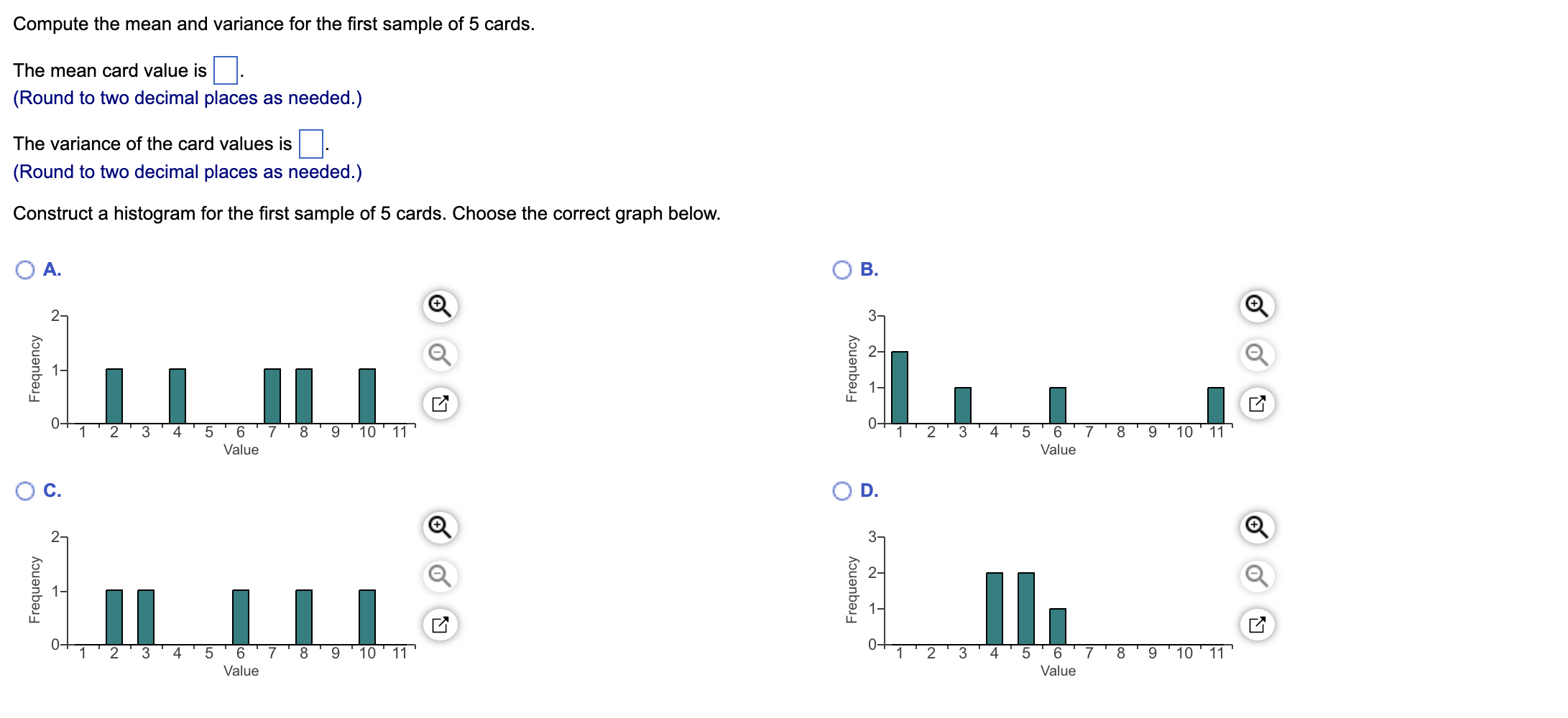 Solved Find the mean and variance of a deck of 52 cards, | Chegg.com