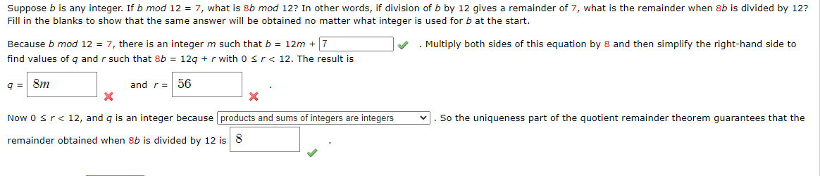 Solved Suppose B Is Any Integer. If Bmod12=7, What Is | Chegg.com