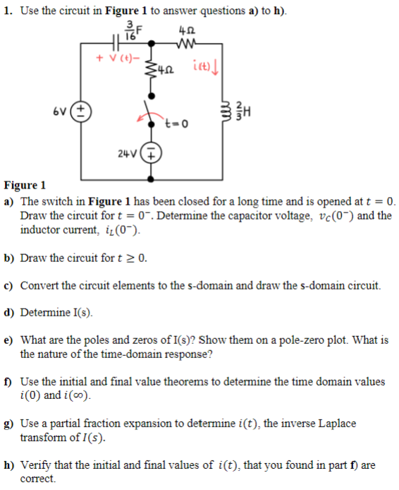 Solved Use the circuit in Figure 1 ﻿to answer questions a) | Chegg.com