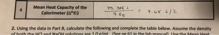 Solved 2. Using the data in Part B, calculate the following | Chegg.com