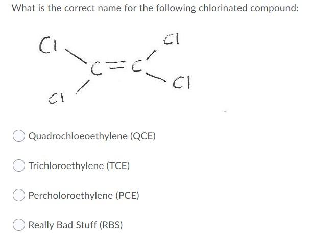 Solved What is the correct name for the following | Chegg.com